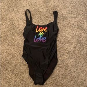 Black one piece bathing suit